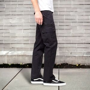 Dickies Mens 42x30 CARGO PANTS Regular Fit Straight Leg Black Twill work utility